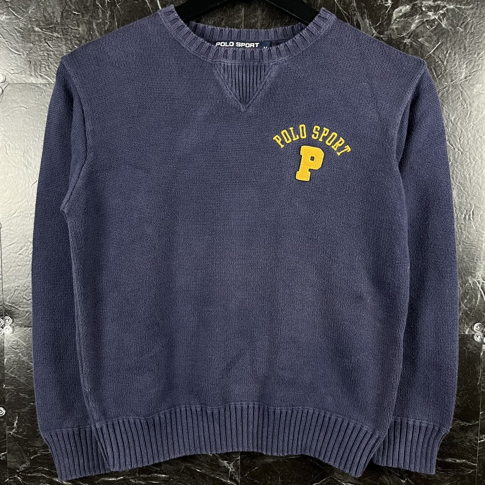 Polo Ralph Lauren Boy's Blue Vtg Sport Knit Sweater Medium
